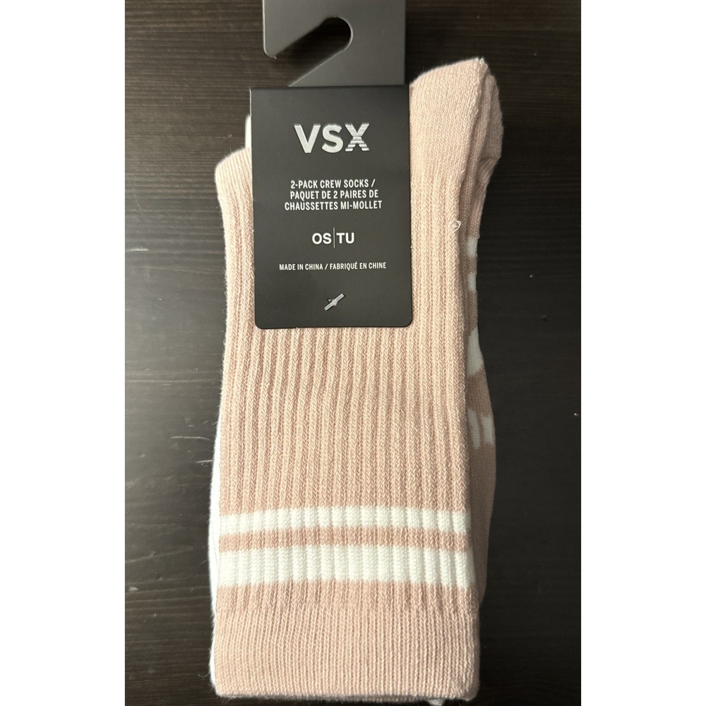 New Victoria Secret Socks Women's Two Pack Crew Socks New with Tags One Size